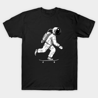 astronaut playing skateboard illustration T-Shirt